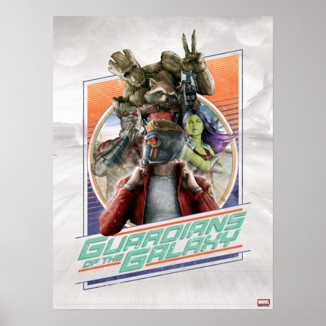 Poster Gardiens de la Galaxie | Retro Crew Art (Devant)
