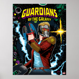Poster Gardiens de la Galaxie Star-Lord Retro Comic