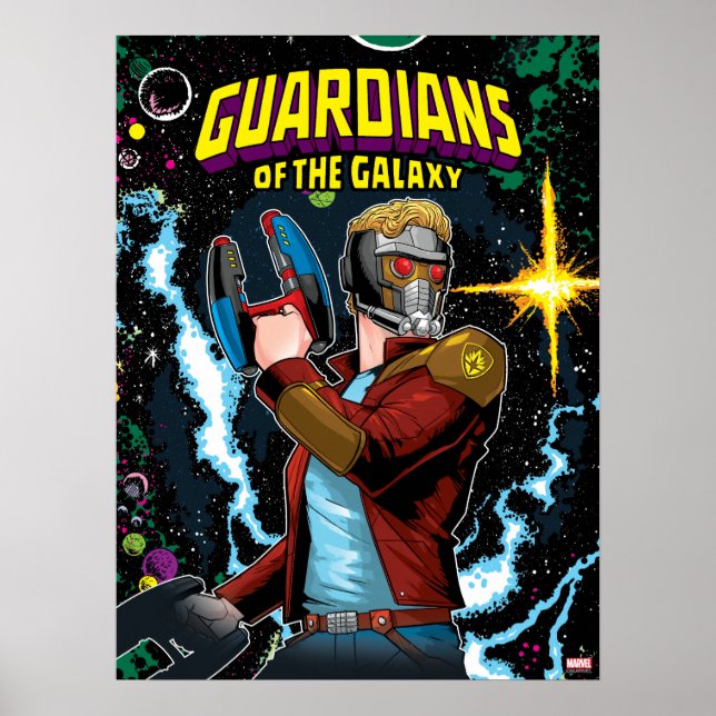Poster Gardiens de la Galaxie | Star-Lord Retro Comic (Devant)