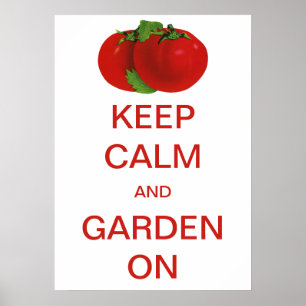 Poster Gardiner en restant zen avec des tomates Vintage