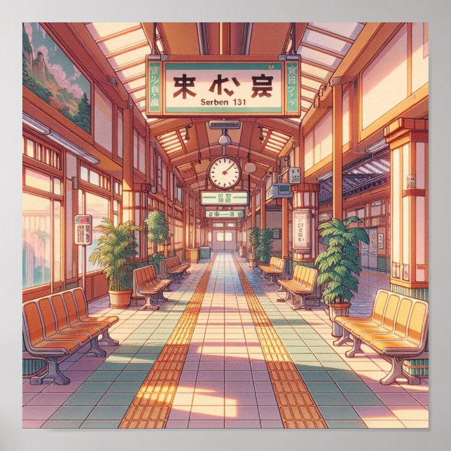 Poster Gare d'Anime Japon des années 90 (Devant)