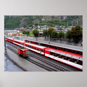 Poster Gare de Brig en Suisse