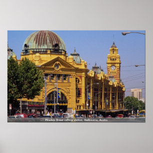 Poster Gare de Flinders Street, Melbourne, Australie