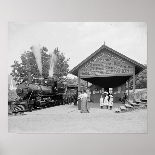 Poster Gare ferroviaire de CatSkills, 1902. Photo vintage (Devant)