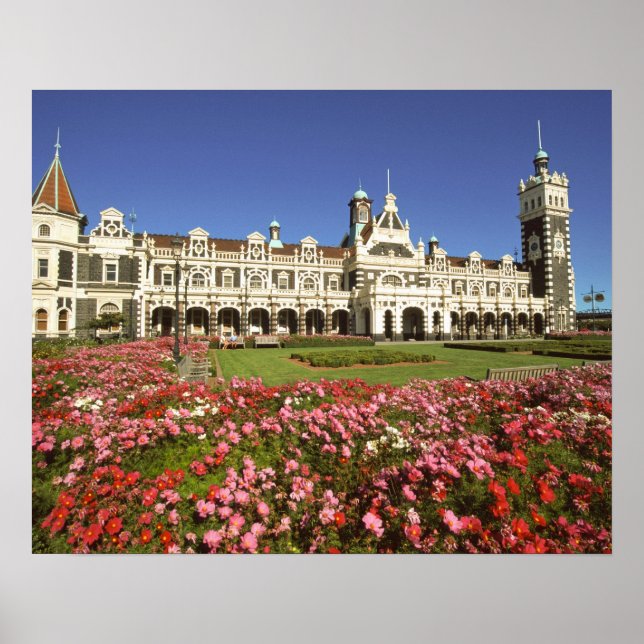 Poster Gare historique, Dunedin, Nouvelle-Zélande (Devant)