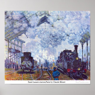 Poster Gare Saint Lazare, Paris par Claude Monet