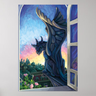 Poster Gargoyle Guardian Imaginaire Art