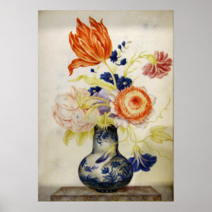 Poster Garzoni - Jar De Porcelaine Chinoise Avec Bouquet