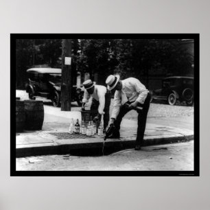 Poster Gaspillage de l'interdiction 1923 de whiskey