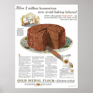 Poster Gâteau à la farine et au chocolat 1920