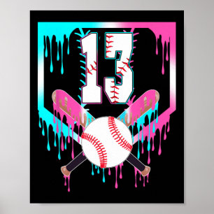 Poster Gâteau de 13e anniversaire Bysebyll Home Plate Dri