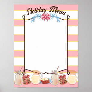 Poster gâteau de biscuits de Noël lait menu de vente de p
