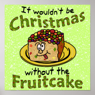 Poster Gâteau de fruits secs drôle de bande dessinée de