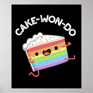 Poster Gâteau-won-do Funny Taekwondo jeu de gâteau Dark B