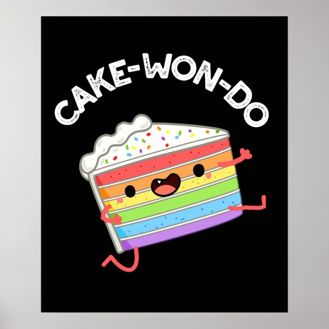 Poster Gâteau-won-do Funny Taekwondo jeu de gâteau Dark B (Devant)