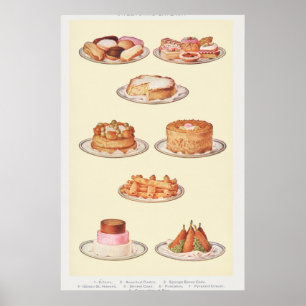 Poster Gâteaux vintages