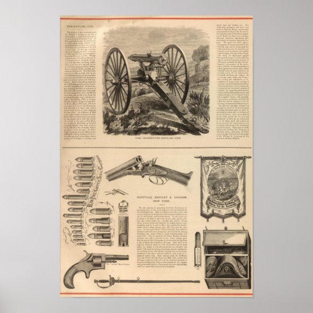 Poster Gatling Gun Company Schuyler, Hartley et Graham (Devant)