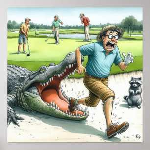 Poster Gator Hazards - Golf Art Print