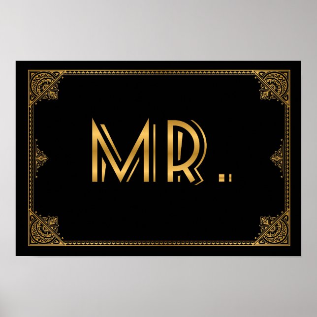 Poster Gatsby signe mariage inspiré MR (Devant)