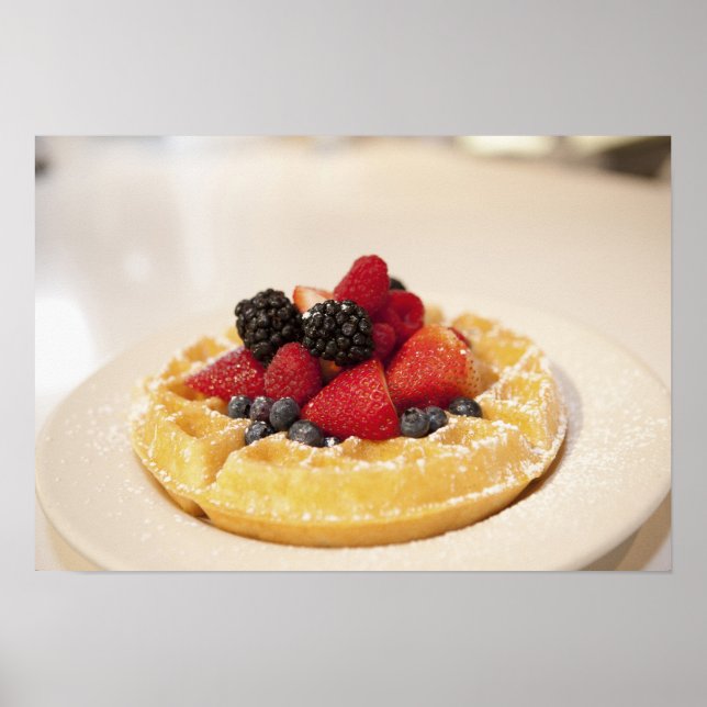 Poster gaufre aux fruits frais (Devant)