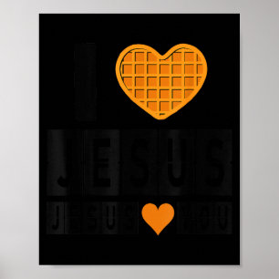 Poster Gaufre en forme de coeur J'aime Jésus Jésus t'aime
