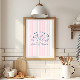 Poster Gaufrette Croissant Carburation Club Drôle Rayures