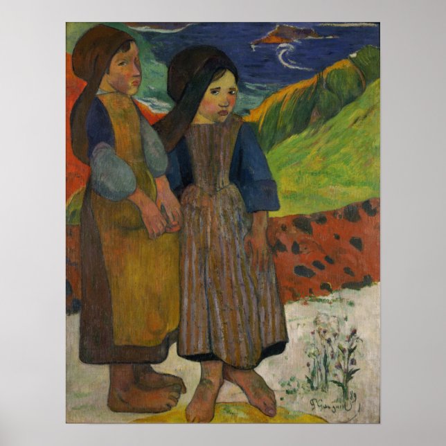 Poster Gauguin - Deux Filles Breton En Mer 1889 (Devant)