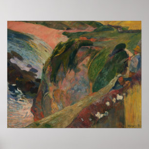 Poster Gauguin - Le Joueur Flageolet Sur La Falaise 1889