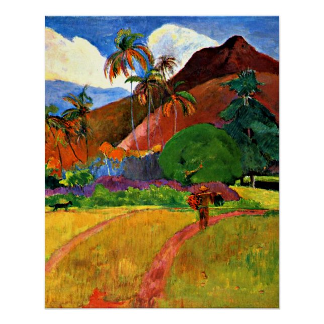 Poster Gauguin - Les montagnes tahitiennes (Devant)