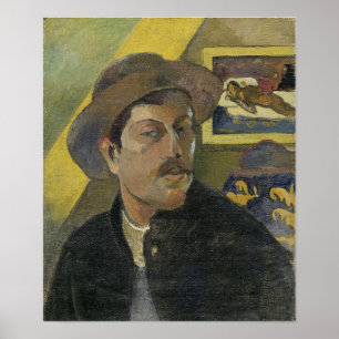 Poster Gauguin - Self Portrait With A Hat 1893