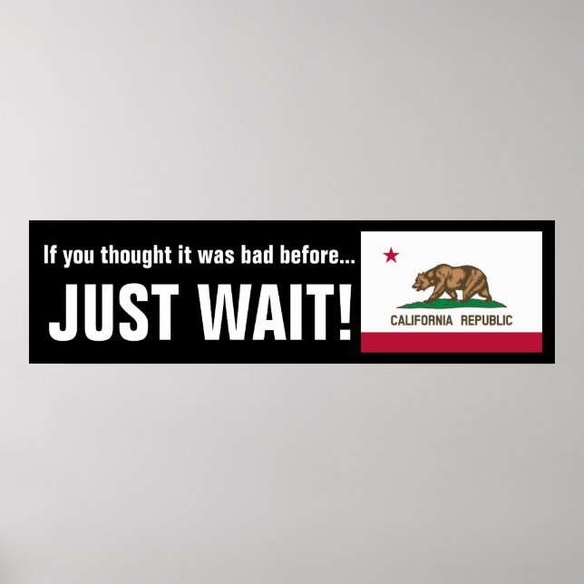 Poster Gavin Newsom arrive.... Attendez ! (Devant)