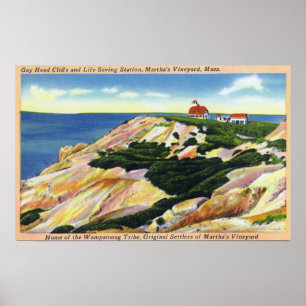 Poster Gay Head Cliffs et Life Saving Station View