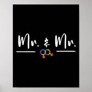 Poster Gay Lgbt Mariage Pour M. Et M. Lune De Miel