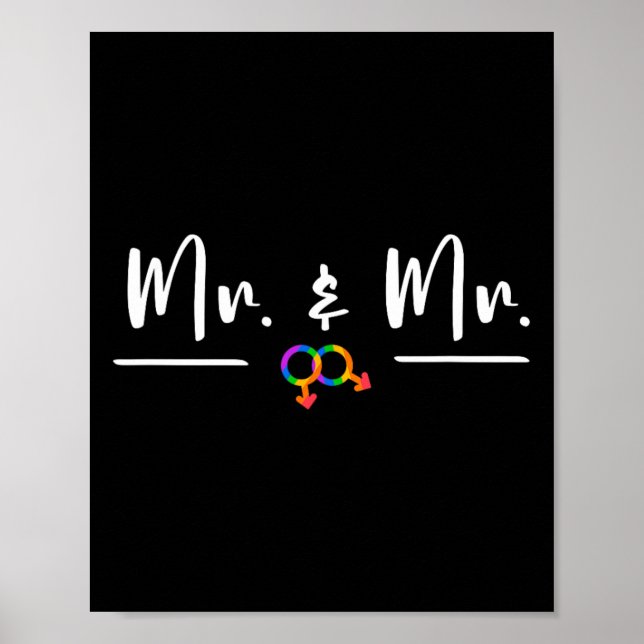 Poster Gay Lgbt Mariage Pour M. Et M. Lune De Miel (Devant)