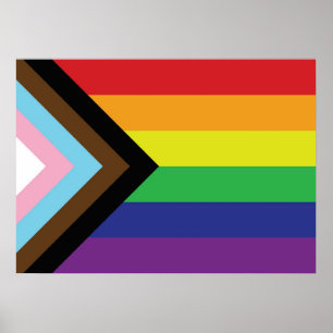Poster Gay Pride Rainbow Flag Progressive LGBTQIA+