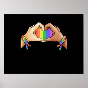 Poster Gay pride Vêtements LGBT Rainbow Flag Heart Unicor
