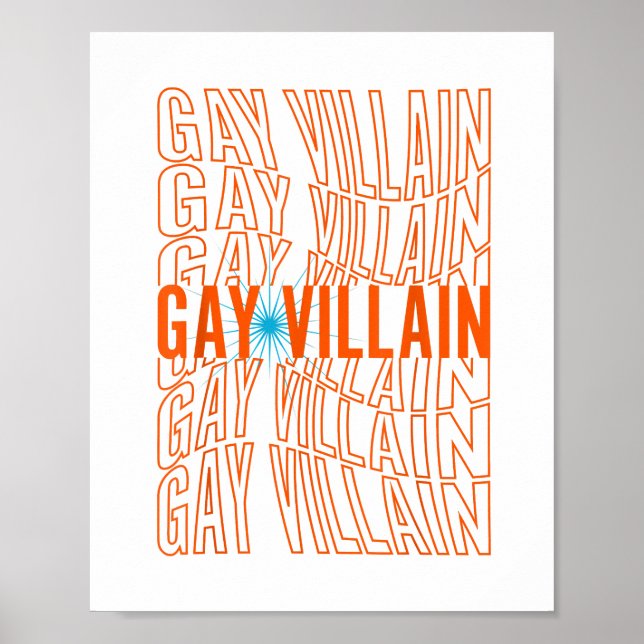 Poster Gay Villain Mème Drôle LGBT Gay pride Lesbian (Devant)