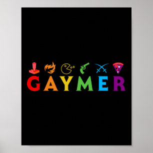 Poster Gaymer Drôle Fierté Lgbt Gay Joueur Amateur De Jeu