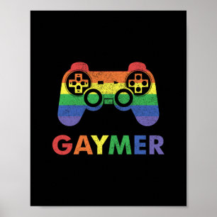 Poster Gaymer Fierté Gay Arc-en-ciel Joueur Jeux Lgbtq 