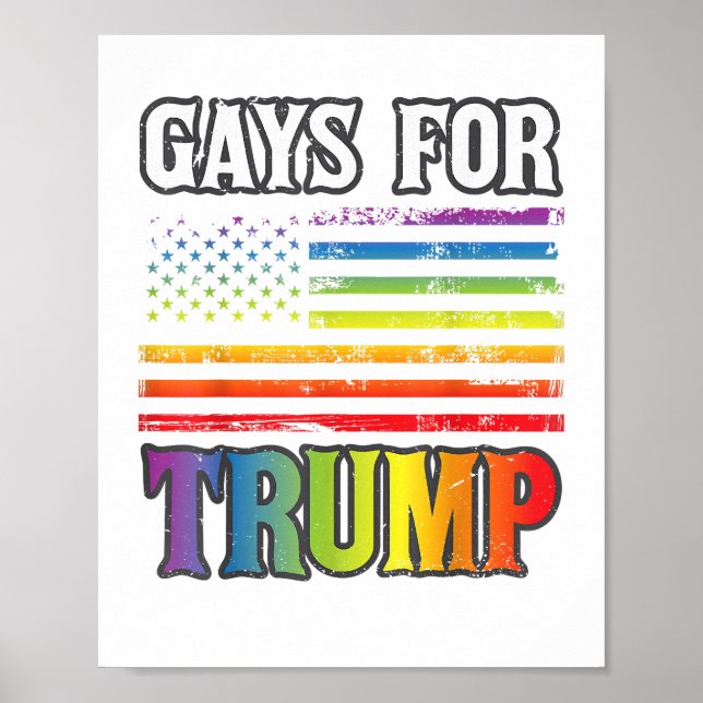 Poster Gays Pour Trump LGBT Pride Gay Rainbow Flag Vote R (Devant)