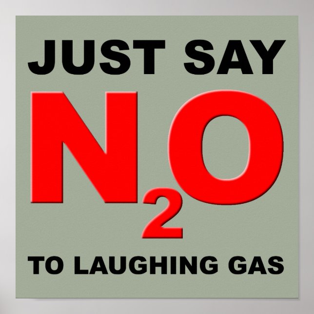 Poster Gaz de rire Oxyde nitreux N2O Symbole d'affiche am (Devant)