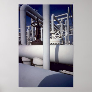 Poster Gazoduc de raffinerie de pétrole