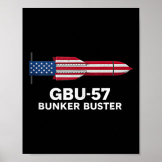 Poster Gbu-57 Briseur de bunker Drapeau américain 4 juill