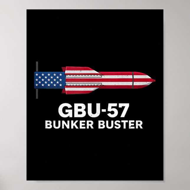 Poster Gbu-57 Bunker Buster American Flag 4th Of July Tan (Devant)