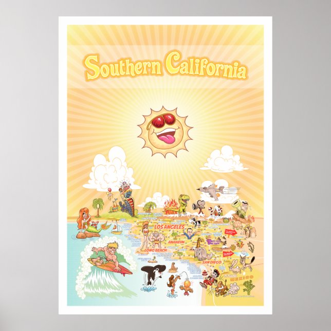 Poster géant de l'État doré de Californie du Sud (Devant)