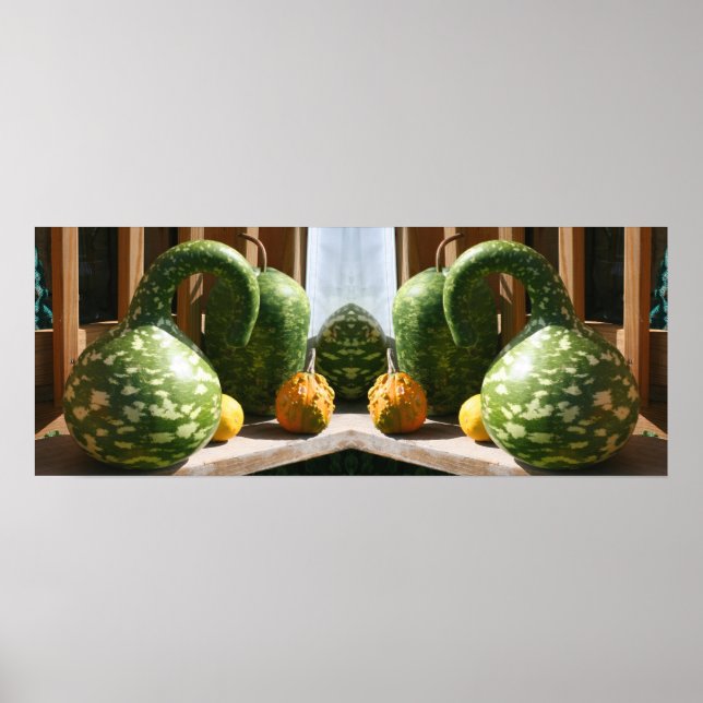 Poster Géant Gancy Gourds Automne Miroir Abstrait (Devant)