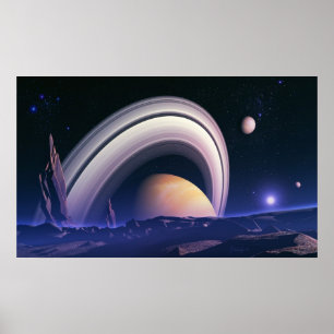Poster Géants antiques - paysage de l'espace