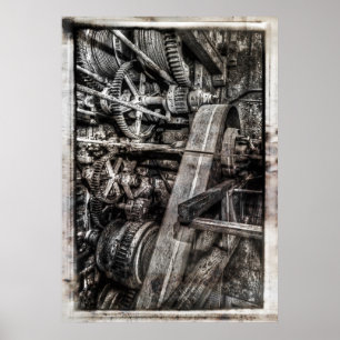 POSTER GEARAGE BUCKET GOLD DREDGE - ALASKA