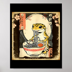Poster Gecko Léopard Lézard Ramen Gecko Crêté Japonais 