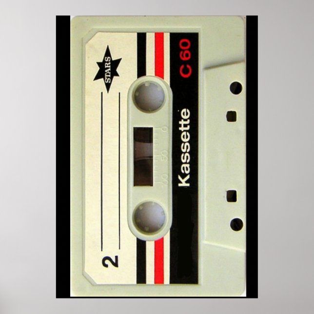 Poster Geeky nerdy 1980s cassette cassette rétro cassette (Devant)